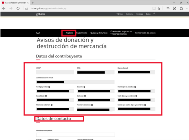 Aviso de destrucción de mercancias